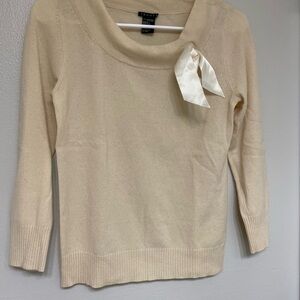 Theory 100% Cashmere Sweater with Bow Accent